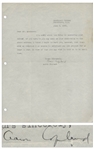 Aaron Copland Letter Signed Regarding the 1950 Film Cinderella